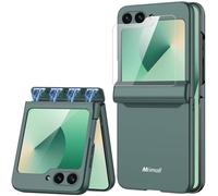 Miimall Custodia Compatibile con Samsung Galaxy Z Flip 7 FE & Flip 6 Cerniera Magnetica, Pellicola Protettiva HD, Cover Antiurto PC, Case Antiscivolo Sottile per Samsung Z Flip7 FE & Flip6, Verde