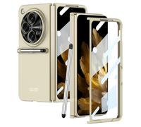 Miimall Custodia Compatibile per OnePlus Open con Penna, Cover Antiurto PC, Pellicola HD, Penna Stilo ad Alta Sensibilità, Case Sottile per OnePlus Open con Stylus Penna, Oro