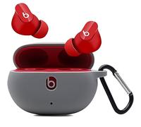 Miimall Custodia per Beats Studio Buds Cuffie, Cover Antiurto in Silicone, Case Protettivo Antigraffio, Custodia Antiscivolo con Gancio per Appendere, Cover Sottile per Beats Studio Buds, Grigio