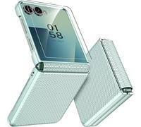 Miimall Custodia per Samsung Galaxy Z Flip 7, Cover Sottile con Pellicola Protettiva, Protezione della Cerniera, Cover Antiurto in PC, Custodia Protettiva Antiscivolo per Galaxy Z Flip 7, Verde Erba