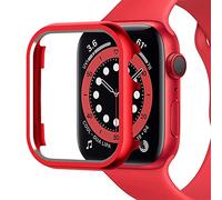 Miimall Custodia Protettiva Compatibile con Apple Watch Series 6/Serie 5/Serie 4/Se 44mm, [Metallic Lustre] Custodia protettiva per paraurti in metallo antigraffio per serie iWatch 4/5/6 44mm Rosso