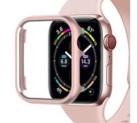 Miimall Custodia Protettiva Compatibile con Apple Watch Series 6/Serie 5/Serie 4/Se 44mm, [Metallic Lustre] Custodia protettiva per paraurti in metallo antigraffio per serie iWatch 4/5/6 44mm Rosa