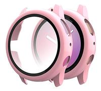 Miimall per Samsung Galaxy Watch Active 2 40mm Pellicola salvaschermo in vetro temperato, [Full Cover] Custodia protettiva antiurto anti-graffio per PC per Galaxy Watch Active 2 40mm -Rosa