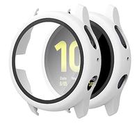 Miimall per Samsung Galaxy Watch Active 2 40mm Pellicola salvaschermo in vetro temperato, [Full Cover] Custodia protettiva antiurto anti-graffio per PC per Galaxy Watch Active 2 40mm -Bianco