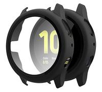 Miimall per Samsung Galaxy Watch Active 2 44mm Pellicola salvaschermo in vetro temperato, [Full Cover] Custodia protettiva antiurto anti-graffio per PC per Galaxy Watch Active 2 44mm -Nero