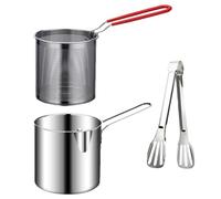 Miini - Pentola per friggitrice profonda, friggitrice giapponese Tmpura | Piccola friggitrice in stile giapponese a risparmio di olio con clip a rete filtro, utensili da cucina per friggere cosce di