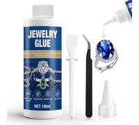 Miioto 150ML Colla per Gioielli Extra Forte, Trasparente Rhinestone Glue, Colla per Bigiotteria, Impermeabile ad Asciugatura Rapida, Multiuso Gioielli per Strass, Gioielli, Perle, Glitter e DIY