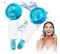 Miioto 2pcs Facial Ice Globes, Massaggio Ice Cool Roller Ball, Ice Roller Ball, Massage Ice Ball Skin Care Tool, per Tonificano la Pelle, Riducono il Gonfiore e Le Occhiaie (Blu)