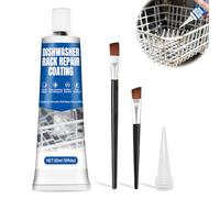 Miioto Antiruggine Gomma Liquida Impermeabilizzante, Riparazione del Cestello Della Lavastoviglie, Silicone Liquido, Resistente Alle Alte Temperature, per Lavastoviglie Universale, 50ml(Bianco)