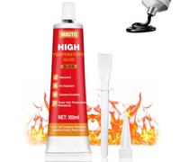 Miioto Colla Alte Temperature, Silicone Nero, Silicone Alte Temperature, Resistenza Alle Alte Temperature, per Camino, Microonde, Camini, Griglie, Cappa Aspirante, Forno, Nero - 100ml