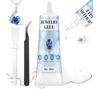 Miioto Colla per Gioielli Extra Forte, Trasparente Rhinestone Glue, Colla per Bigiotteria, Impermeabile ad Asciugatura Rapida, Multiuso Gioielli per Strass, Gioielli, Perle, Glitter e DIY(100ml)