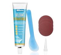 Miioto Gelcoat Bianco, Kit Vetroresina, Kit di Riparazione Gelcoat per Riparazione Rapida Graffi, Scheggiature Crepe, Forte Adesione, Adatto per Barche, Moto d'Acqua, Auto Aspettare (Bianco, 100ML)
