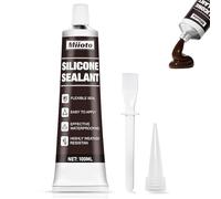 Miioto Silicone Marrone, Silicone per Esterni, Stucco per Legno Esterno, Impermeabile, Adesivi Adatti per Uso Interno ed Esterno, per Edificio Finestre Pareti Esterne Fessure Delle Porte, 100ML