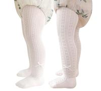 Miipat 2 Paia Collant per Bambine, Calze Collant Ajourés Scavato Bambini Elastiche per la Festa Scuola Danza 18-24 Mesi