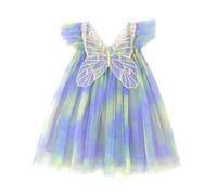 Miipat Abitini per Bambina Vestito in Tulle Farfalle Abito da Principessa per Bambine Abiti Floreale Estate Senza Maniche Matrimonio Festa di Compleanno per Bambina 90 18-24 Mesi