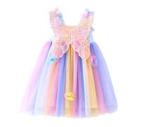 Miipat Bambina Abitini Tulle Farfalla Senza Maniche Abiti Estivi Neonate Bambine Principessa tutù Vestito Floreali Festa di Nozze Abito di Compleanno per la Ragazza 73 9-12 Mesi