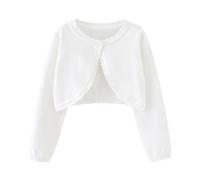 Miipat Ragazza Maglia Cardigan Manica Lunga Toddler Ragazze One Button Bolero Knitwear Maglioni a Maglia Bianco 120 4-5 Anni