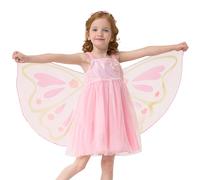 Miipat Vestito Bambina Farfalle in Tulle e Paillettes Abitini Ragazze Senza Maniche per Bambine in età Prescolare con Spalline Sottili Schiena Scoperta Abito Principessa (Rosa 120 5-6 Anni)
