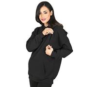 MijaCulture Umstandsmode 2in1 Stillpullover & Umstandspullover Stilltop Stillpulli Molly M001, Nero , S