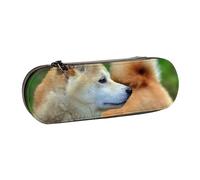 MIJKO Akita Inu Bokeh Animali Cani Akita Inu, Astuccio per matite Astuccio per matite in pelle PU Astuccio per penne a matita di grande capacità