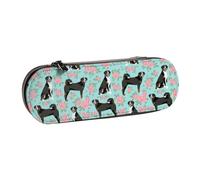 MIJKO Appenzeller Sennehund Swiss Mountain Dog Roses Design floreale per cani, Astuccio per matite Astuccio per matite in pelle PU Astuccio per penne a matita di grande capacità