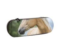 MIJKO Bellissima lavanda di cavallo Palomino, Astuccio per matite Astuccio per matite in pelle PU Astuccio per penne a matita di grande capacità