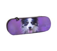 MIJKO Bellissimo cucciolo di border collie, Astuccio per matite Astuccio per matite in pelle PU Astuccio per penne a matita di grande capacità
