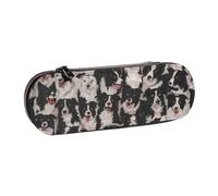 MIJKO Border collie, Astuccio per matite Astuccio per matite in pelle PU Astuccio per penne a matita di grande capacità