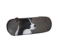 MIJKO Border Collie cane macchiato di neve, Astuccio per matite Astuccio per matite in pelle PU Astuccio per penne a matita di grande capacità