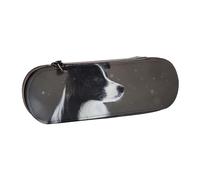MIJKO Border Collie cane macchiato di neve, Astuccio per matite Astuccio per matite in pelle PU Astuccio per penne a matita di grande capacità