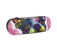 MIJKO Boston Terrier, Astuccio per matite Astuccio per matite in pelle PU Astuccio per penne a matita di grande capacità