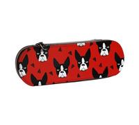 MIJKO Boston Terrier, Astuccio per matite Astuccio per matite in pelle PU Astuccio per penne a matita di grande capacità