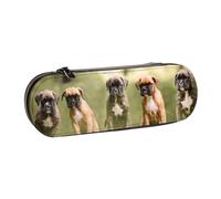 MIJKO Boxer Cani Cuccioli Animali domestici Cani di famiglia, Astuccio per matite Astuccio per matite in pelle PU Astuccio per penne a matita di grande capacità