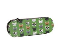 MIJKO Bulldog francesi Frenchie Cane carino Cani Cane Cane, Astuccio per matite Astuccio per matite in pelle PU Astuccio per penne a matita di grande capacità