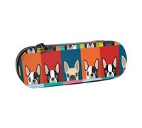 MIJKO Cane Boston Terrier, Astuccio per matite Astuccio per matite in pelle PU Astuccio per penne a matita di grande capacità