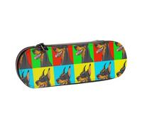MIJKO Cani Doberman Pinscher, Astuccio per matite Astuccio per matite in pelle PU Astuccio per penne a matita di grande capacità