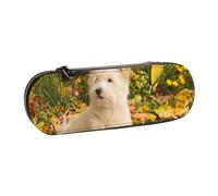 MIJKO Cani Westie Autumn West Highland White Terrier, Astuccio per matite Astuccio per matite in pelle PU Astuccio per penne a matita di grande capacità