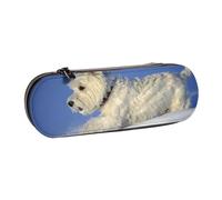 MIJKO Cani Westie Winter West Highland White Terrier, Astuccio per matite Astuccio per matite in pelle PU Astuccio per penne a matita di grande capacità