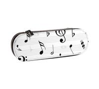 MIJKO Chiave Note Musicali Foglio Simbolo Treble Abstract, Astuccio per matite Astuccio per matite in pelle PU Astuccio per penne a matita di grande capacità