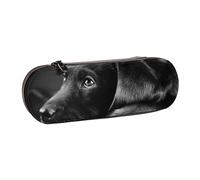 MIJKO Cucciolo Labrador Nero Art, Astuccio per matite Astuccio per matite in pelle PU Astuccio per penne a matita di grande capacità