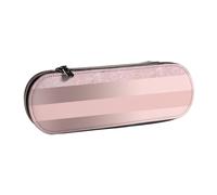 MIJKO Elegante striscia rosa cipria glitter oro rosa, Astuccio per matite Astuccio per matite in pelle PU Astuccio per penne a matita di grande capacità