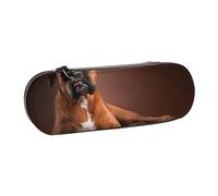 MIJKO Fantastico cane boxer sdraiato, Astuccio per matite Astuccio per matite in pelle PU Astuccio per penne a matita di grande capacità