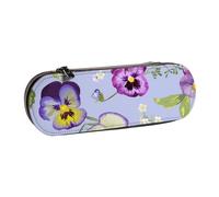 MIJKO Fiori della viola del pensiero, Astuccio per matite Astuccio per matite in pelle PU Astuccio per penne a matita di grande capacità