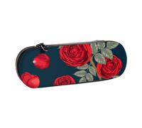 MIJKO Fiori di rose rosse, Astuccio per matite Astuccio per matite in pelle PU Astuccio per penne a matita di grande capacità
