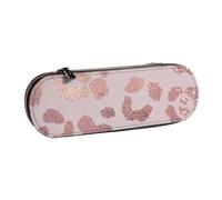 MIJKO Ghepardo con stampa leopardata in oro rosa, Astuccio per matite Astuccio per matite in pelle PU Astuccio per penne a matita di grande capacità