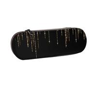 MIJKO Glitter scintillanti oro nero, Astuccio per matite Astuccio per matite in pelle PU Astuccio per penne a matita di grande capacità