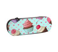 MIJKO Modello cupcake stampato, Astuccio per matite Astuccio per matite in pelle PU Astuccio per penne a matita di grande capacità