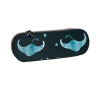 MIJKO Modello di pesce Stingray, Astuccio per matite Astuccio per matite in pelle PU Astuccio per penne a matita di grande capacità