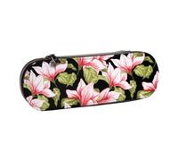 MIJKO Modello Senza Cuciture Con Fiore Di Magnolia, Astuccio per matite Astuccio per matite in pelle PU Astuccio per penne a matita di grande capacità