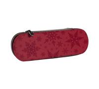 MIJKO Natale Fiocco di neve rosso di Natale, Astuccio per matite Astuccio per matite in pelle PU Astuccio per penne a matita di grande capacità